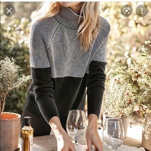 Summersalt The Luxe Cashmere Blend Two tone sweater sz M